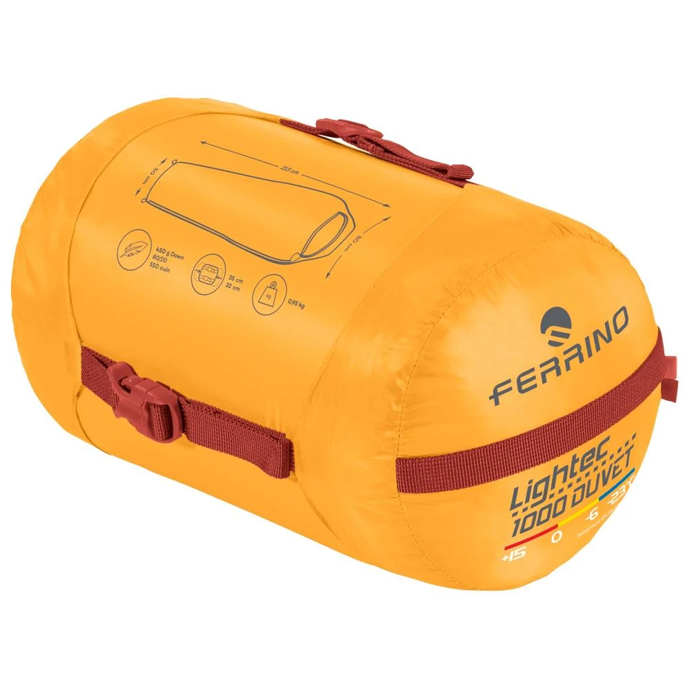 Sacchi A Pelo Ferrino Lightech 1000 Duvet Rds Down Recycled Fabric Jaune 3 Sacchi A Pelo Ferrino Lightech 1000 Duvet Rds Down Recycled Fabric Jaune - immagine 3