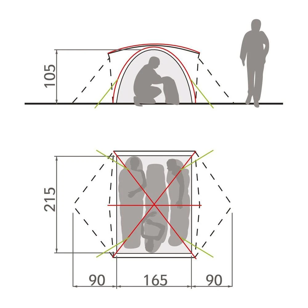 Tende Vaude Campo 3P Terracotta 2 Tende Vaude Campo 3P Terracotta - immagine 2