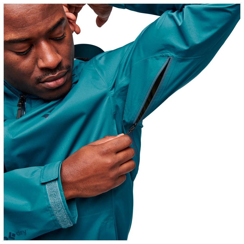 Giacca Da Trekking Black Diamond M Stormline Stretch Rain Shell Creek Blue 7 Giacca Da Trekking Black Diamond M Stormline Stretch Rain Shell Creek Blue - immagine 7