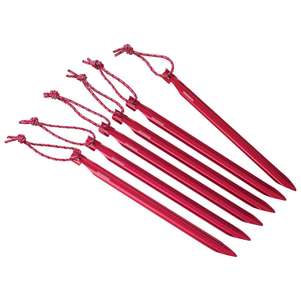 Picchetti Per Tende Msr Gear Groundhog Stake Kit X6 Red 3 Picchetti Per Tende Msr Gear Groundhog Stake Kit X6 Red - immagine 3