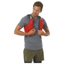 Gilet Da Trail Salomon Active Skin 4 With Flask Fiery Red Ebony -Camp Sconto c65609ed2ef51013d1175141e70e2bac1e280cee E23SALOACC3376385 4