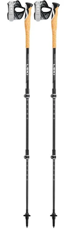 Bastoncini Leki Cross Trail Lite Carbon 100-135cm Black White Natural Carbon