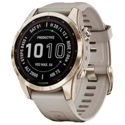 Orologi GPS Garmin Fenix 7S Sapphire Solar Edition Cream Light Gold Titan