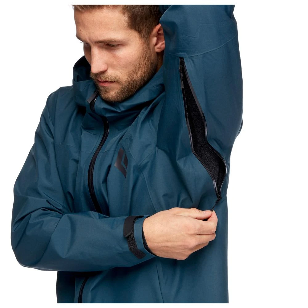 Giacca Da Trekking Black Diamond M Liquid Point Shell Azurite 5 Giacca Da Trekking Black Diamond M Liquid Point Shell Azurite - immagine 5